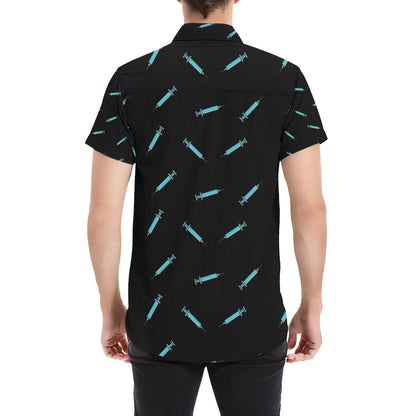 Phlebotomist Pattern Print Design A04 Men's Short Sleeve Button Up Shirt