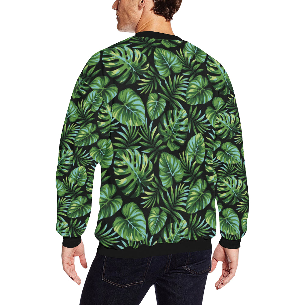 Palm Leaves Pattern Print Design PL013 Men Long Sleeve Sweatshirt