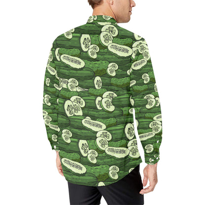 Cucumber Pattern Print Design CC01 Men's Long Sleeve Shirt