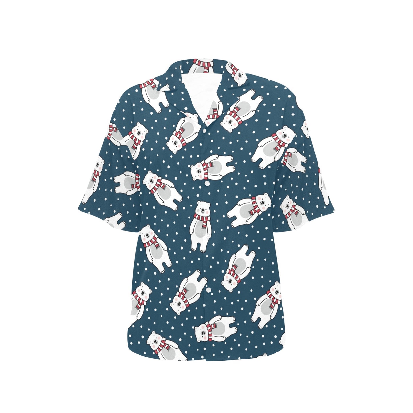 Polar Bear Pattern Print Design PB05 Women's Hawaiian Shirt