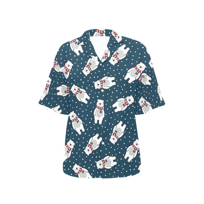 Polar Bear Pattern Print Design PB05 Women's Hawaiian Shirt
