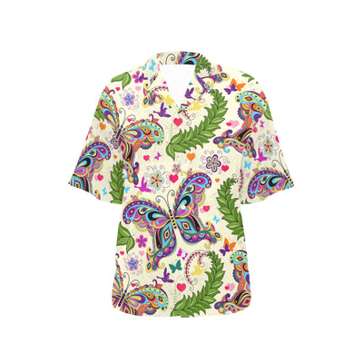 Butterfly Colorful Indian Style Women's Hawaiian Shirt