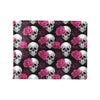 Pink Rose Skull Themed Print Men's ID Card Wallet