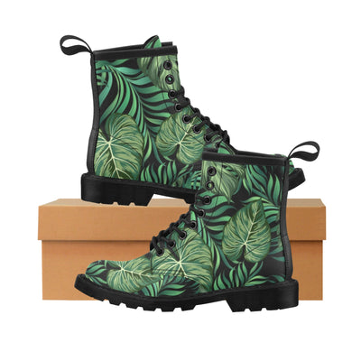 Green Fresh Tropical Palm Leaves Women's Boots