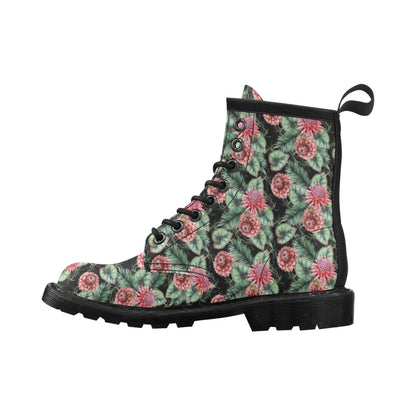 Dahlia Pattern Print Design DH06 Women's Boots