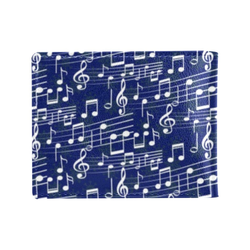 Music Note Blue Themed Print Men's ID Card Wallet