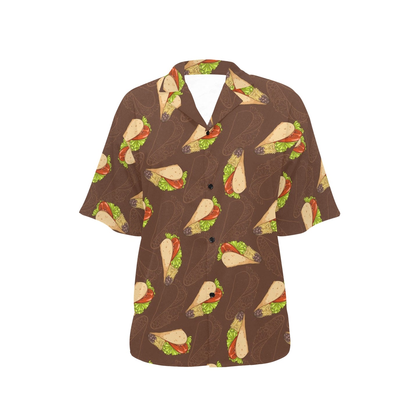Taco Pattern Print Design TC08 Women's Hawaiian Shirt
