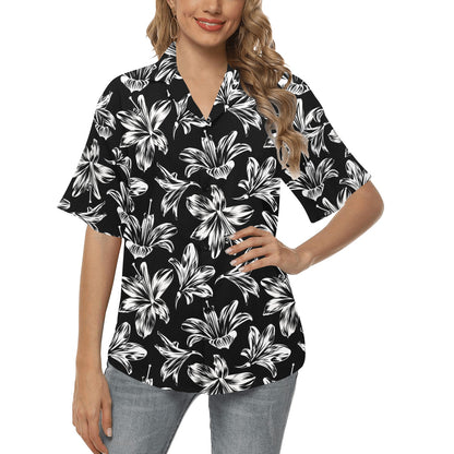 Amaryllis Pattern Print Design AL04 Women's Hawaiian Shirt