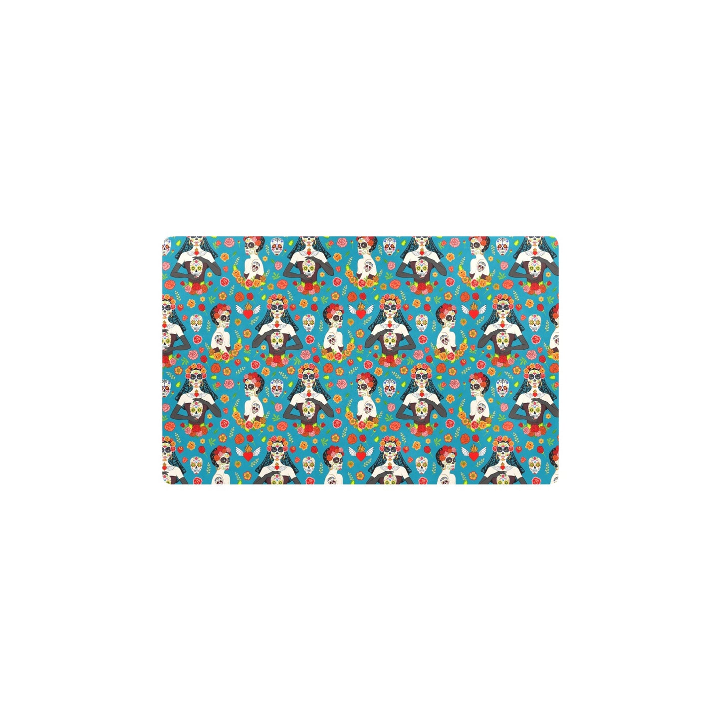 Day of the Dead Old School Girl Design Kitchen Mat
