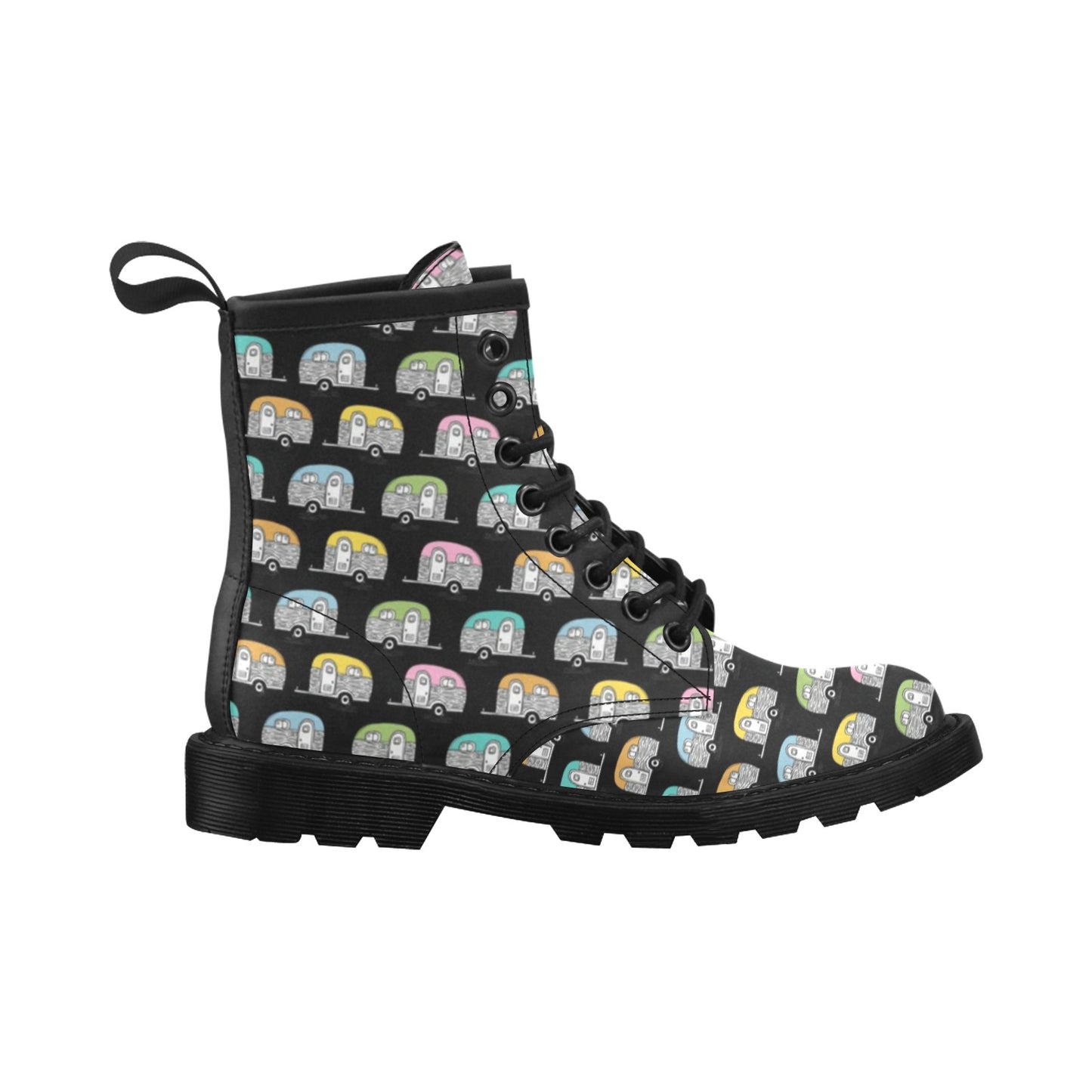 Camper Pattern Camping Themed No 2 Print Women's Boots
