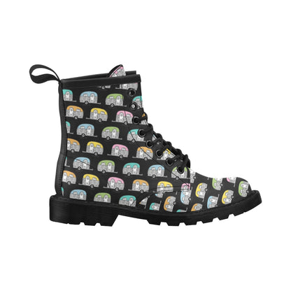 Camper Pattern Camping Themed No 2 Print Women's Boots