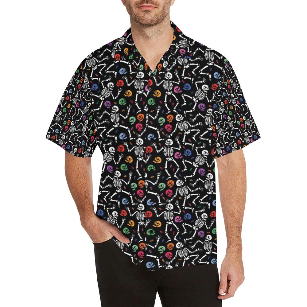 Skeleton Print Design LKS307 Men's Hawaiian Shirt