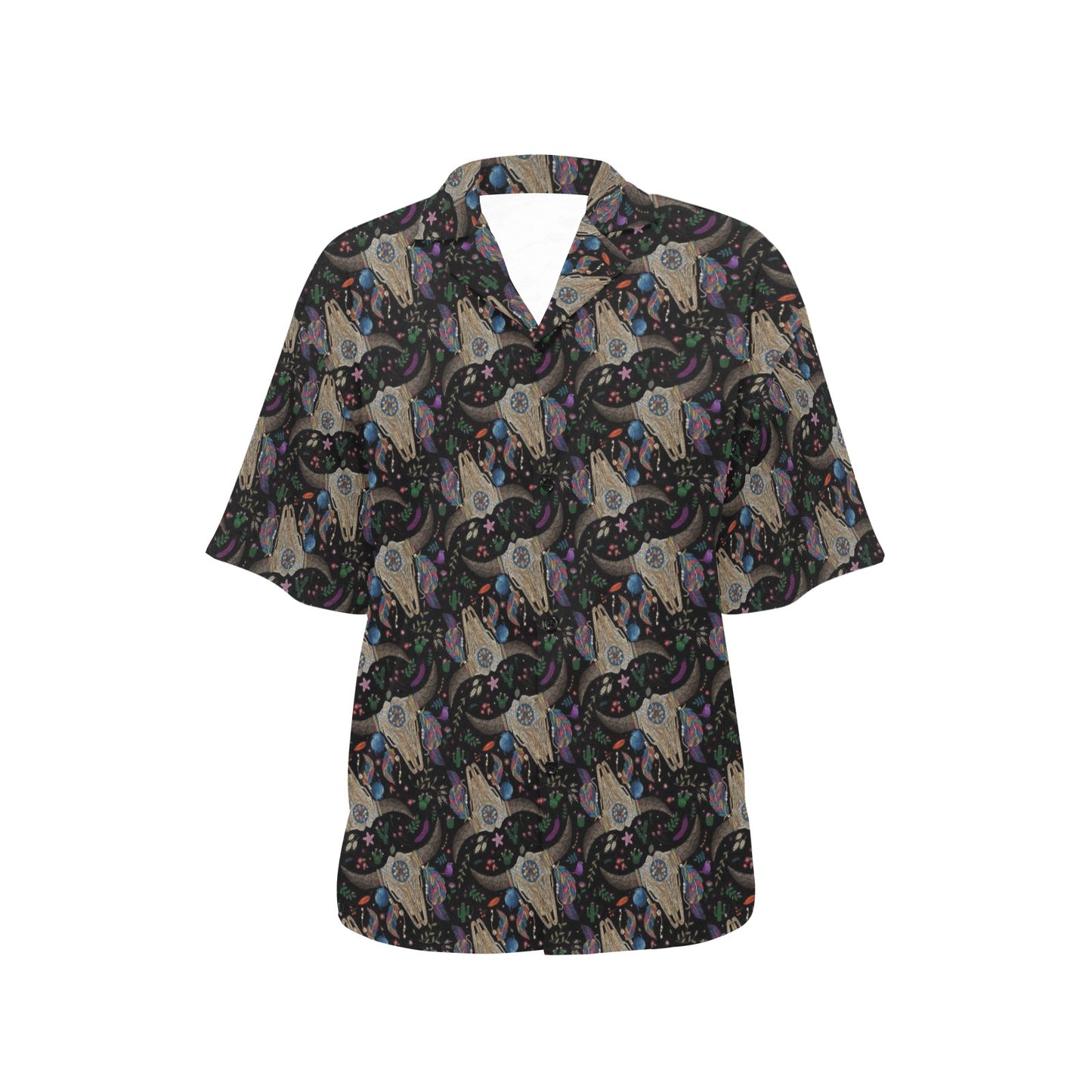 Buffalo Head Print Design LKS401 Women's Hawaiian Shirt