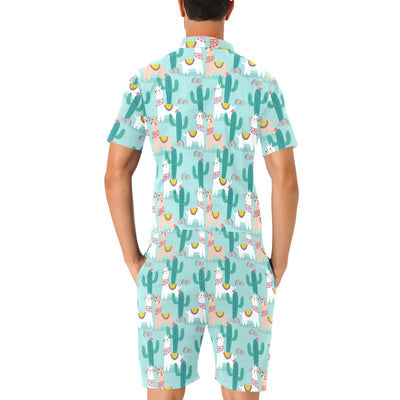 Llama Cactus Pattern Print Design 08 Men's Romper