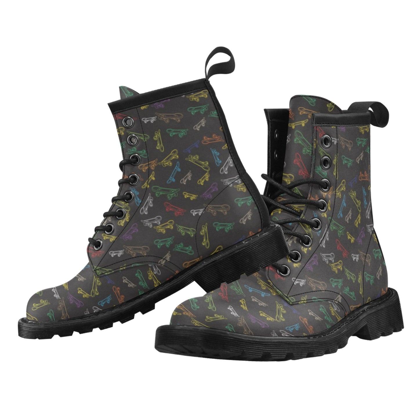 Skateboard Print Design LKS301 Women's Boots