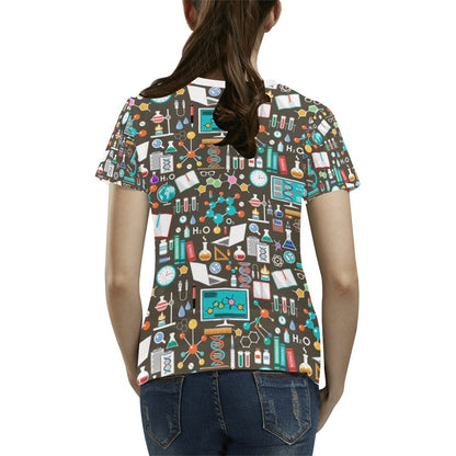 Science Print Design LKS303 Women's  T-shirt