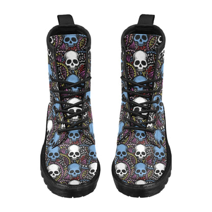Skull Print Design LKS305 Women's Boots