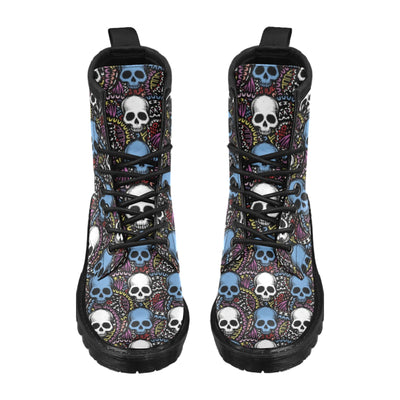 Skull Print Design LKS305 Women's Boots