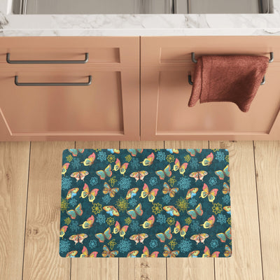 Butterfly Hand Draw Print Pattern Kitchen Mat