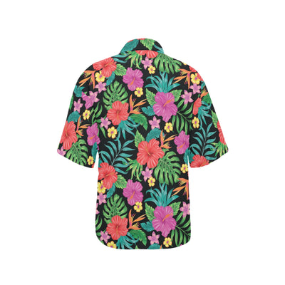 Hibiscus Red Hawaiian Flower Women's Hawaiian Shirt