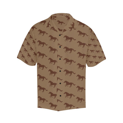 Horse Brown Print Design LKS307 Men's Hawaiian Shirt