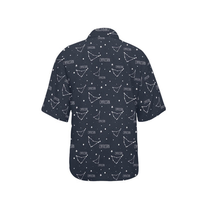 Capricorn Zodiac Pattern Print Design 01 Women's Hawaiian Shirt