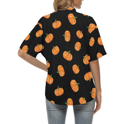 Pumpkin Pattern Print Design A05 Women's Hawaiian Shirt
