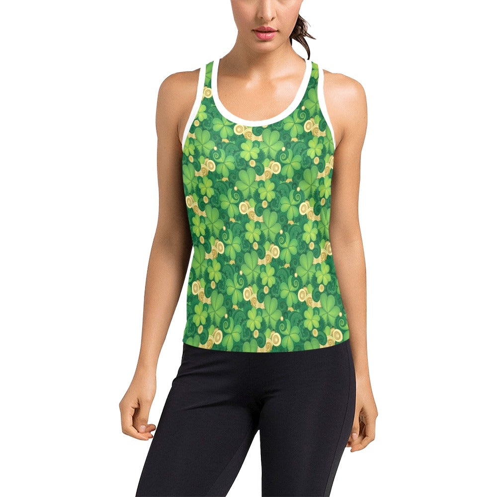 Shamrock Print Design LKS301 Women's Racerback Tank Top
