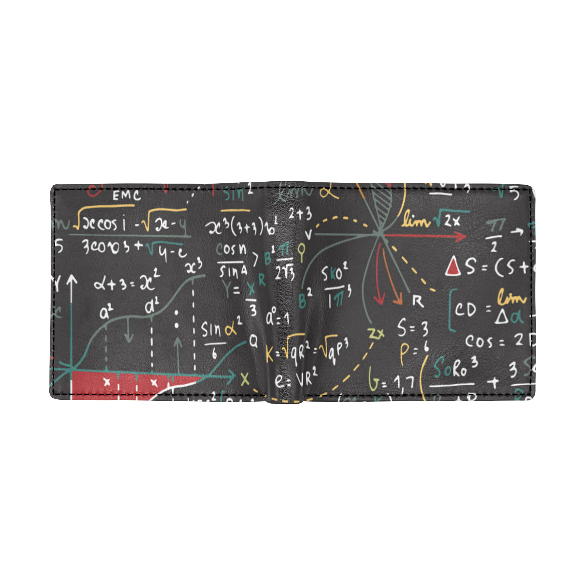 Math Pattern Print Design 04 Men's ID Card Wallet