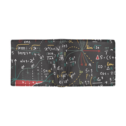 Math Pattern Print Design 04 Men's ID Card Wallet
