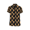 Buddha Head Gold Print Men's Short Sleeve Button Up Shirt