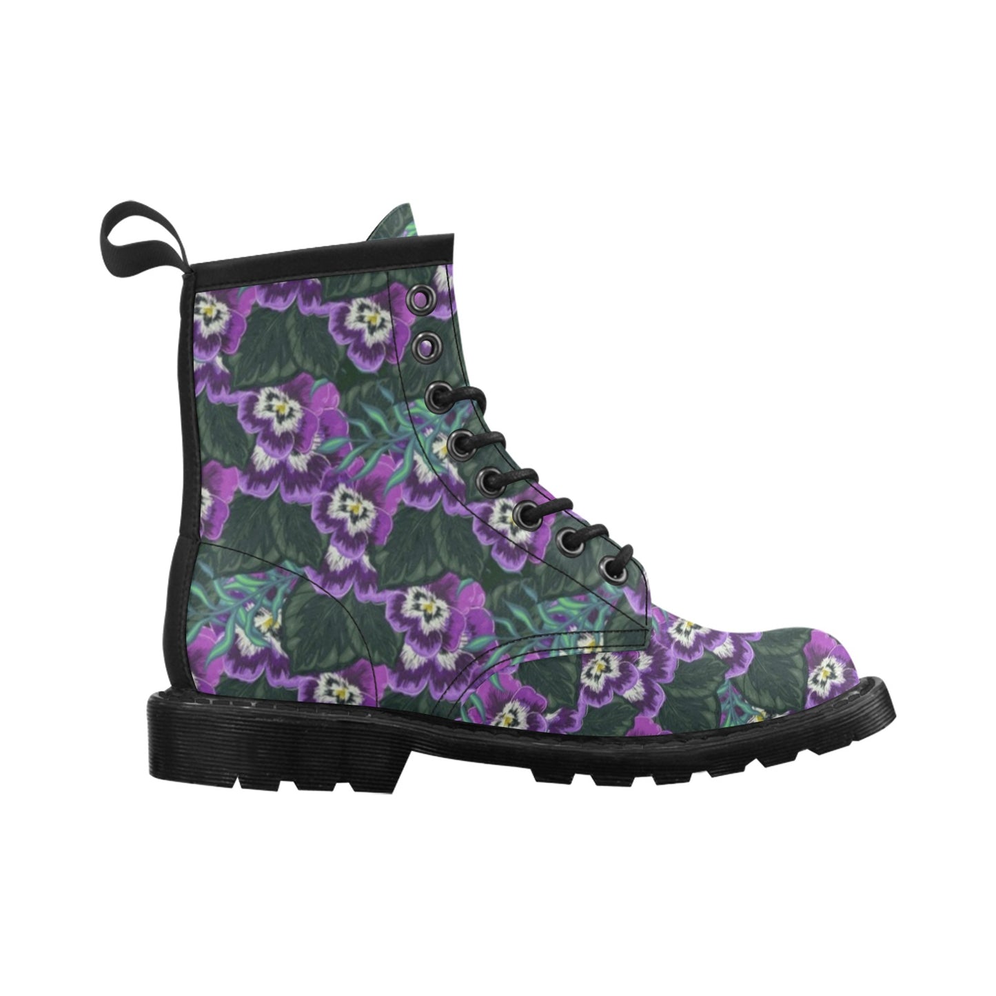Pansy Pattern Print Design PS07 Women's Boots