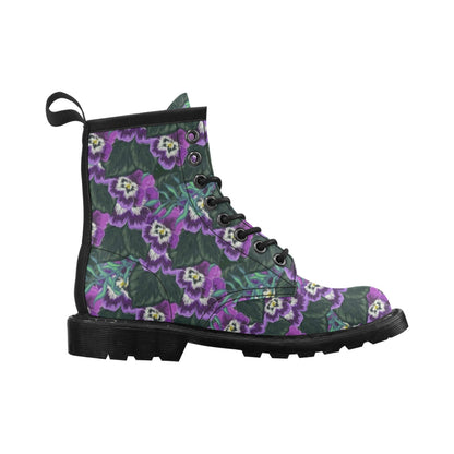 Pansy Pattern Print Design PS07 Women's Boots