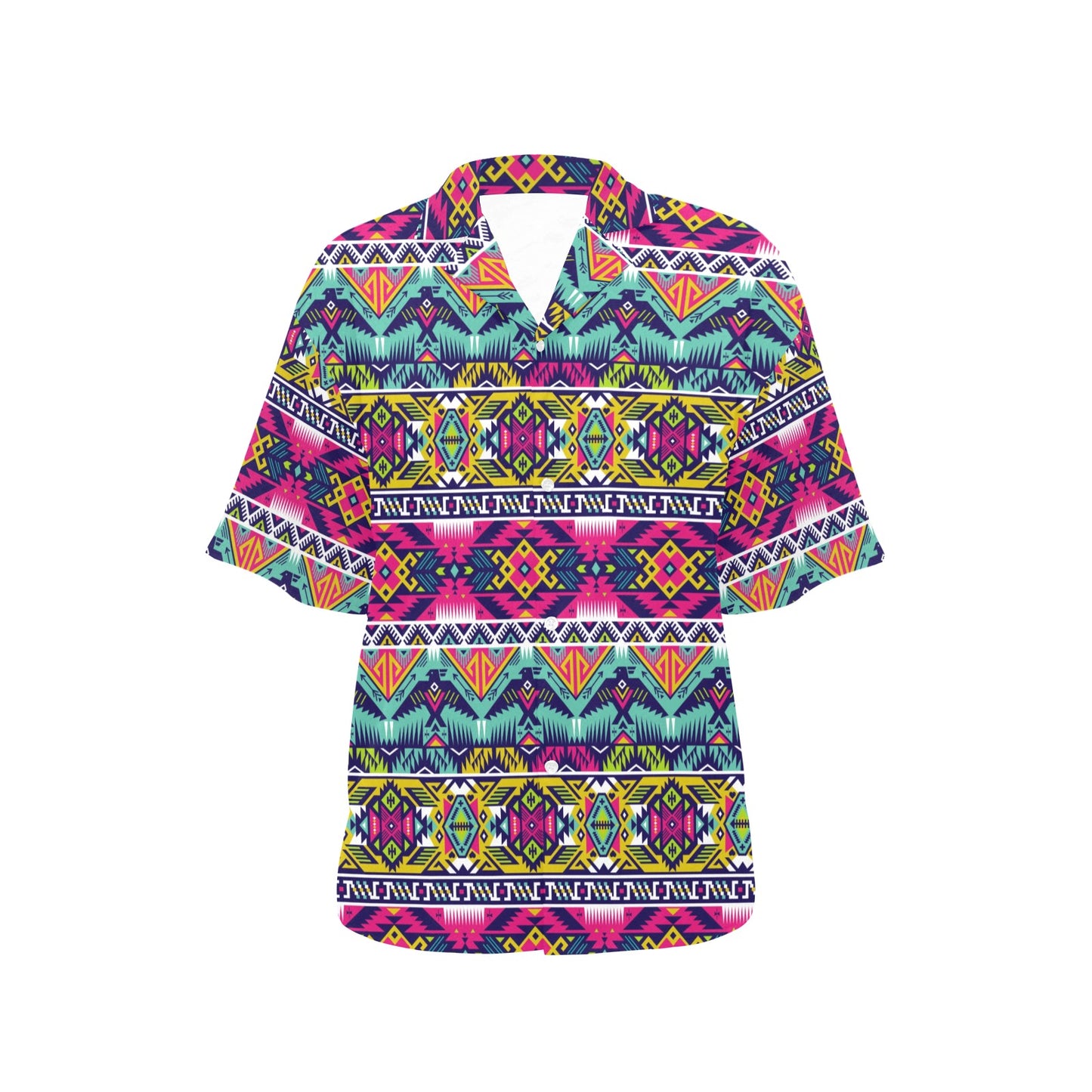 Indian Navajo Color Themed Design Print Women's Hawaiian Shirt