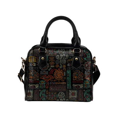 Polynesian Pattern Print Design A04 Shoulder Handbag