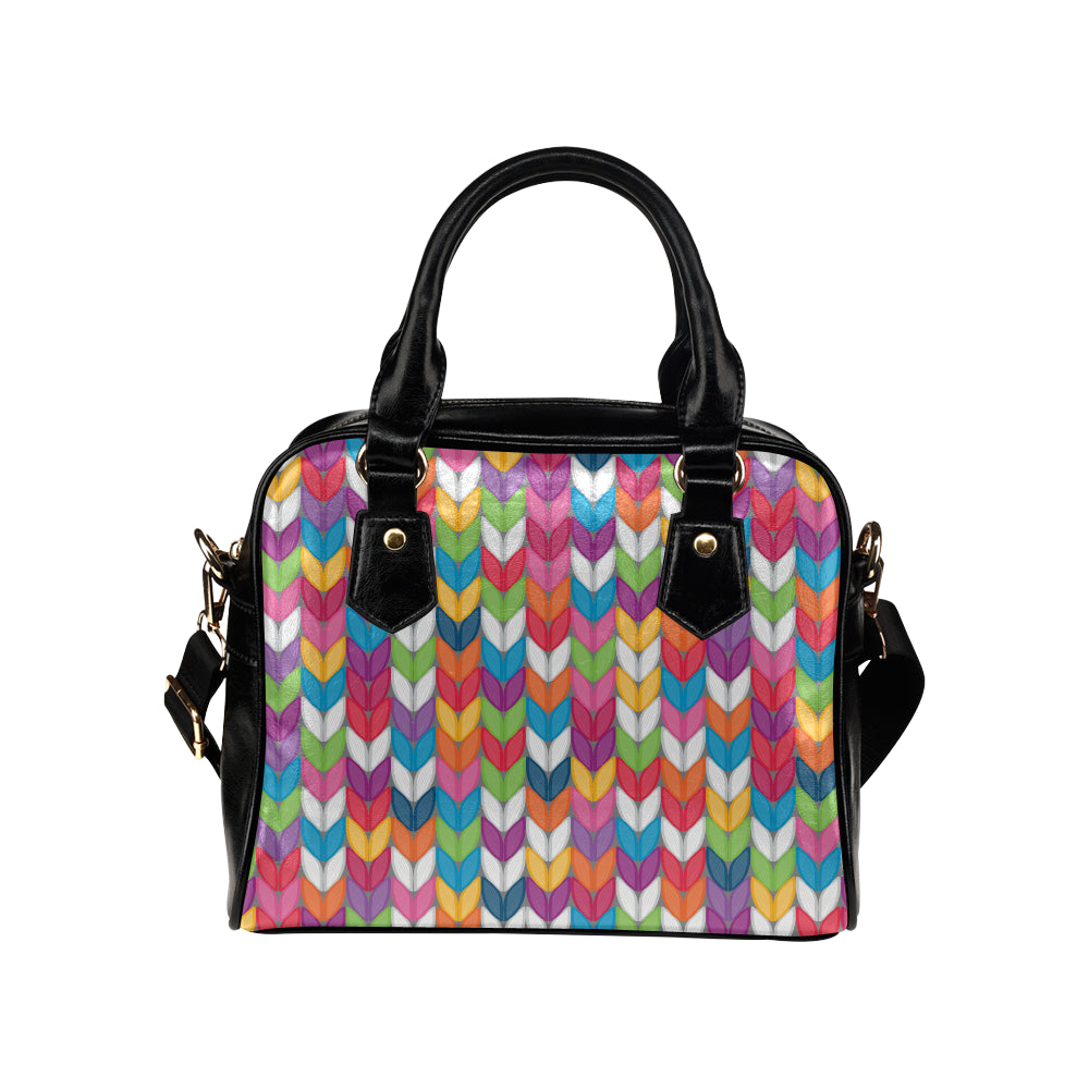 Knit Pattern Print Design 01 Shoulder Handbag