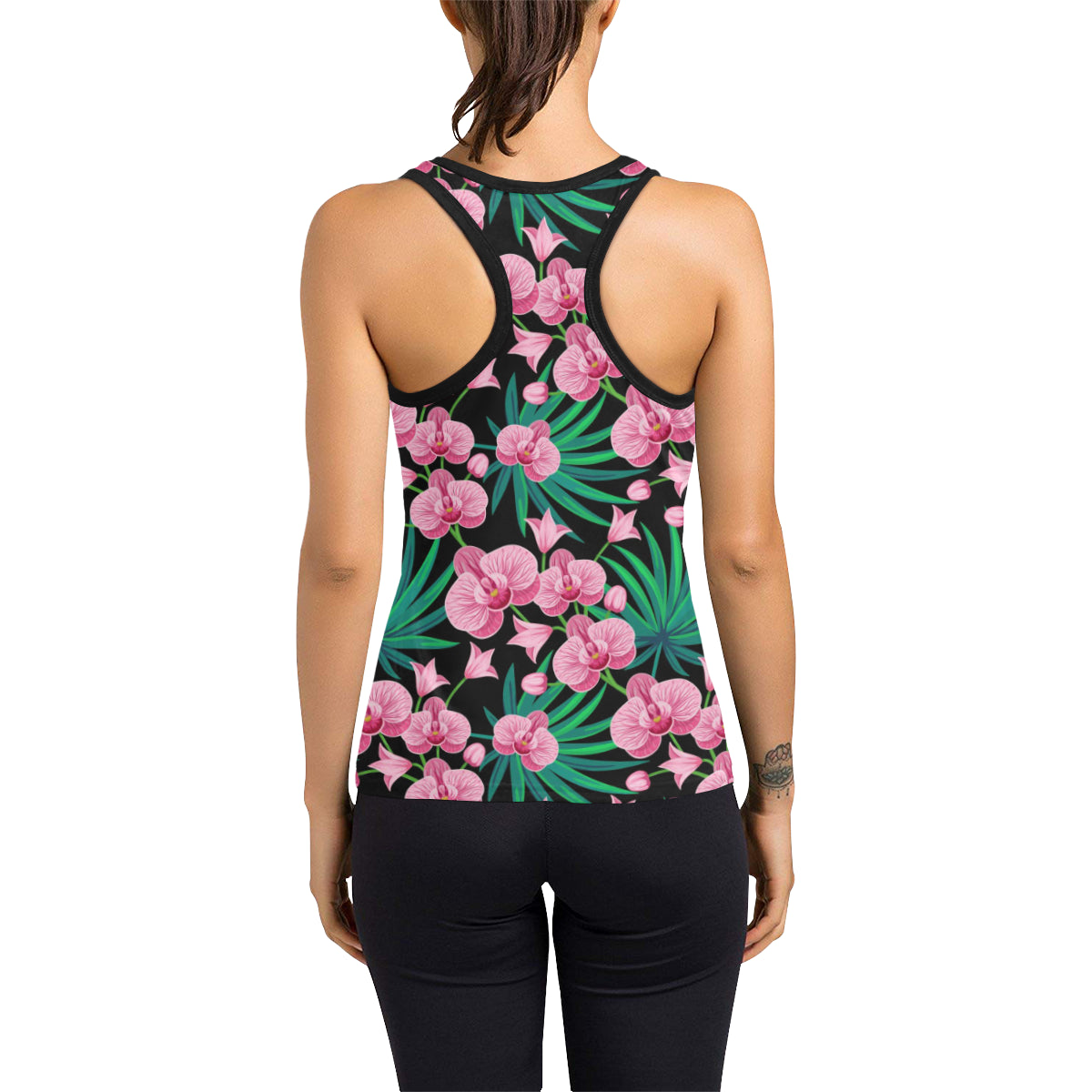 Orchid Pink Pattern Print Design OR06 Women's Racerback Tank Top