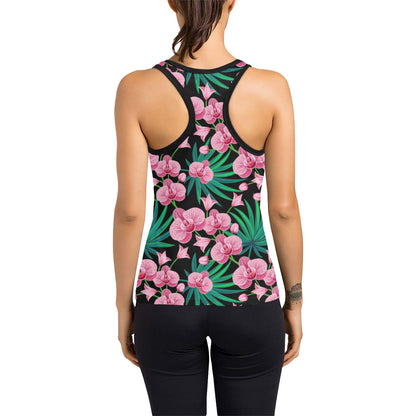 Orchid Pink Pattern Print Design OR06 Women's Racerback Tank Top