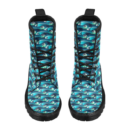 Beach Wave Design Print Women's Boots