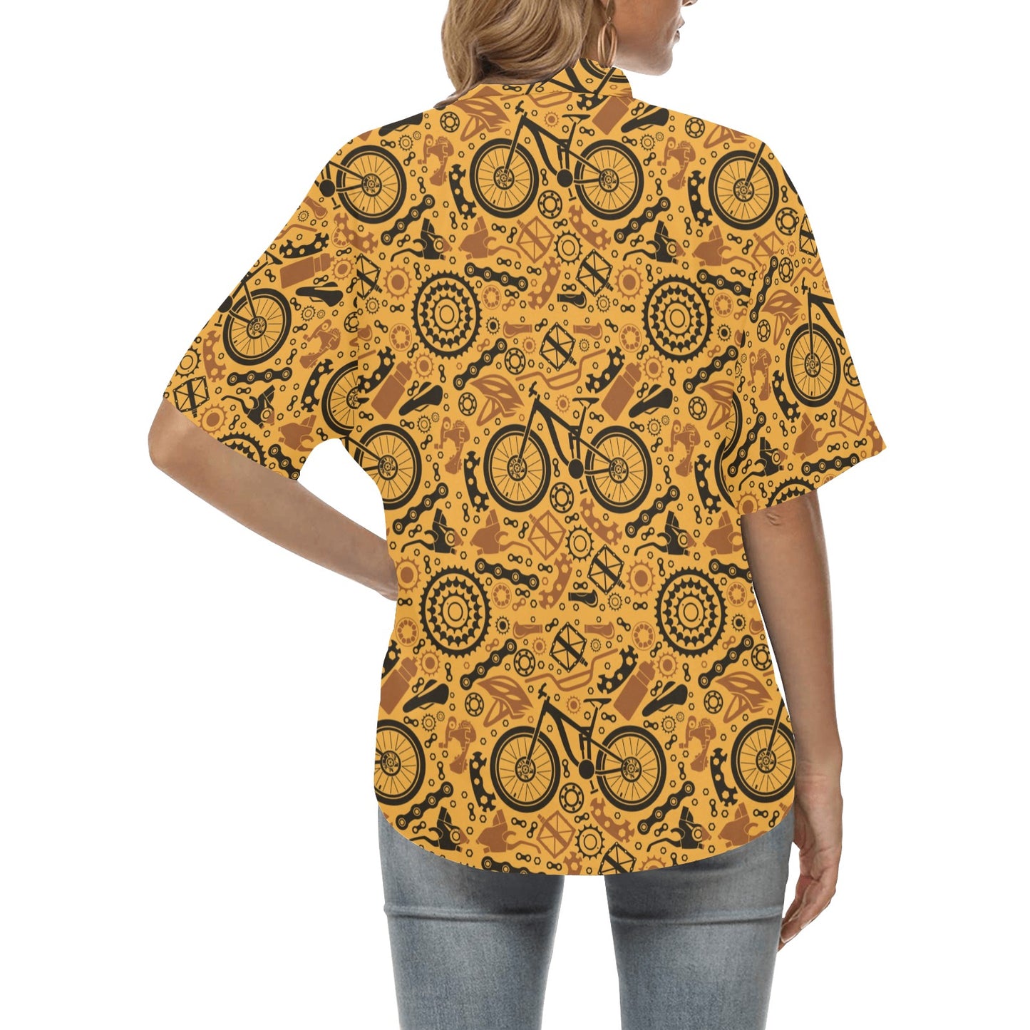 Mountain bike Pattern Print Design 03 Women's Hawaiian Shirt