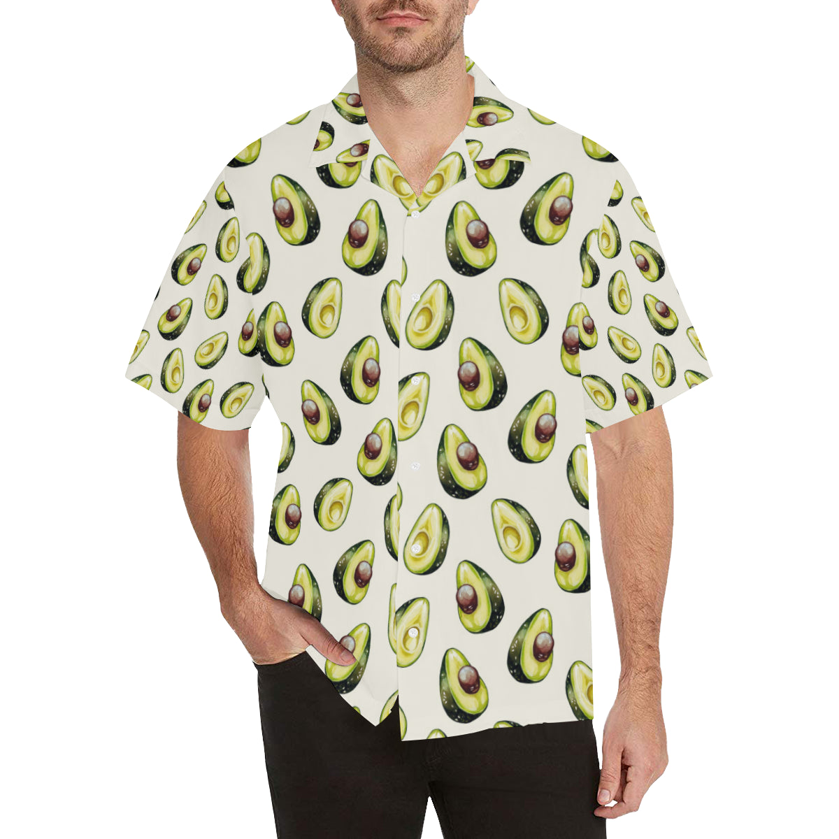 Avocado Pattern Print Design 01 Men's Hawaiian Shirt
