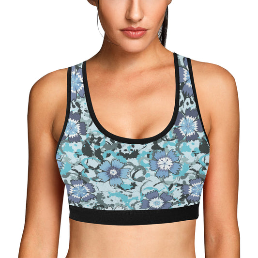 Carnations Pattern Print Design CN04 Sports Bra