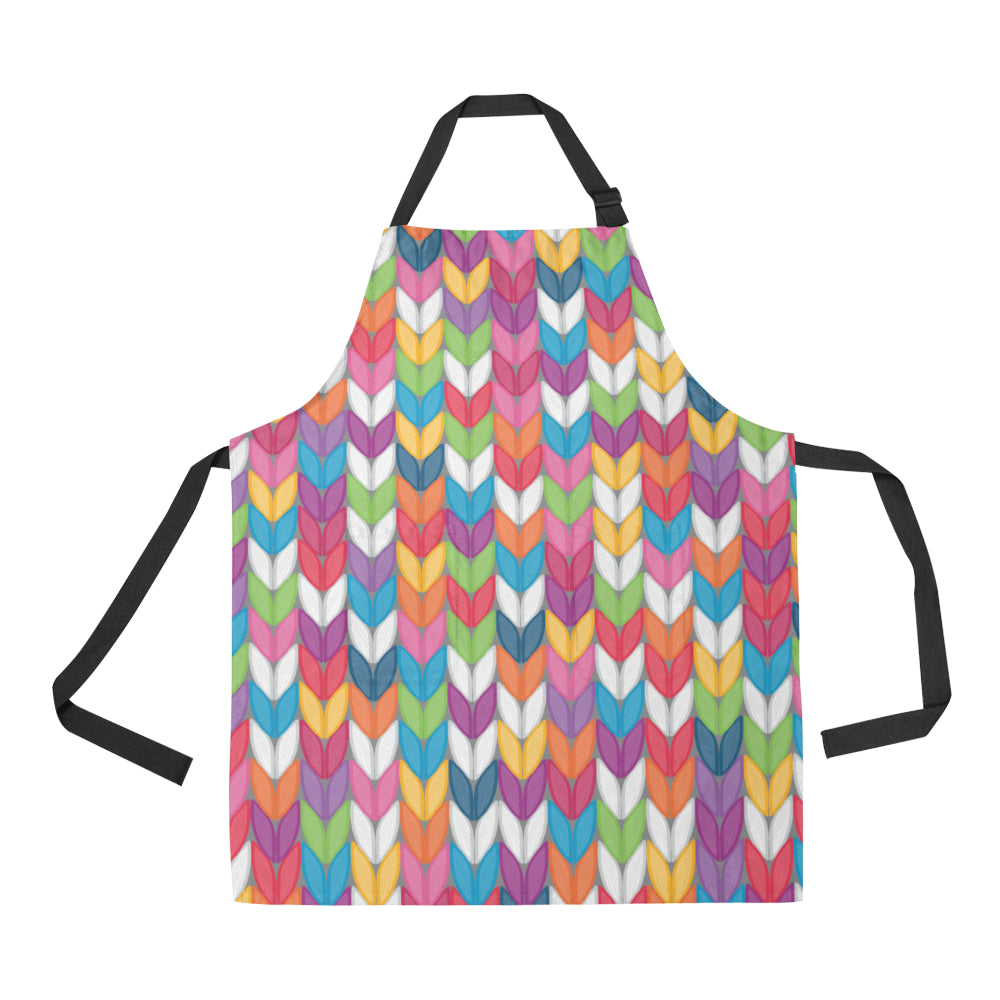 Knit Pattern Print Design 01 Apron with Pocket