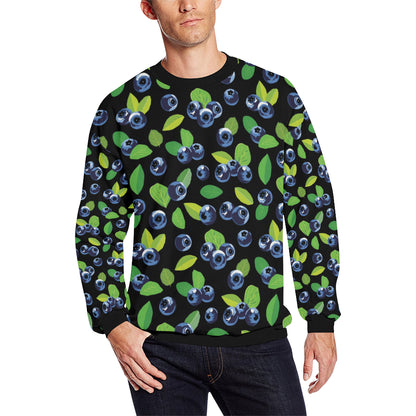 Blueberry Pattern Print Design BB03 Men Long Sleeve Sweatshirt