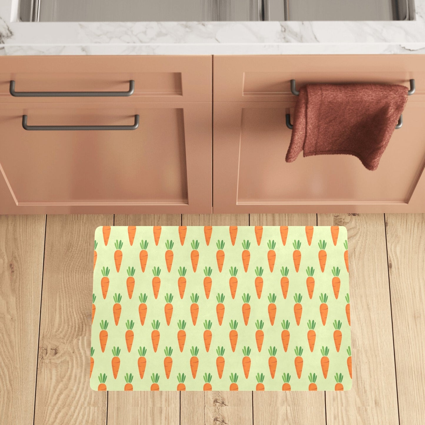 Carrot Pattern Print Design 02 Kitchen Mat