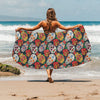 Sugar Skull Print Design LKS306 Beach Towel 32" x 71"