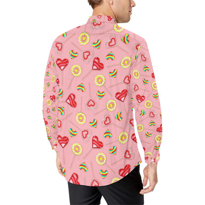Lollipop Pattern Print Design LL05 Men's Long Sleeve Shirt