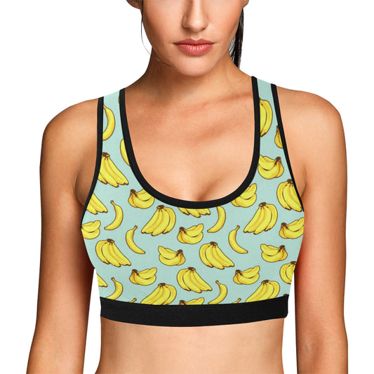 Banana Pattern Print Design BA04 Sports Bra