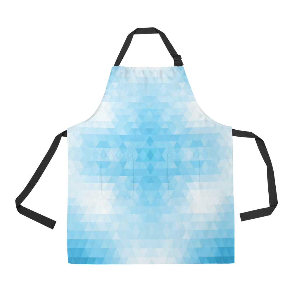 Geometric Blue Pattern Print Design 01 Apron with Pocket