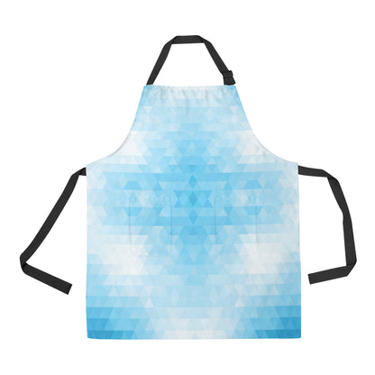 Geometric Blue Pattern Print Design 01 Apron with Pocket